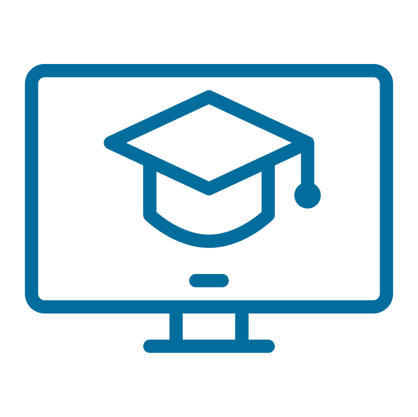 Grad Cap on Computer Monitor icon