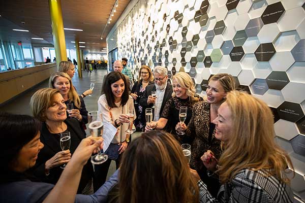 Humber and Dermalogica members at Humber gratitude wall