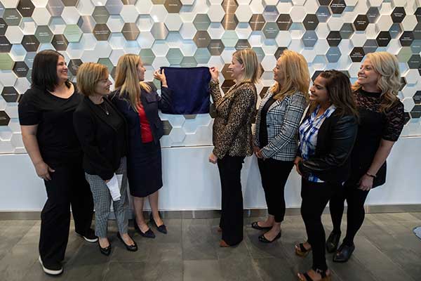 Humber and Dermalogica members at Humber gratitude wall