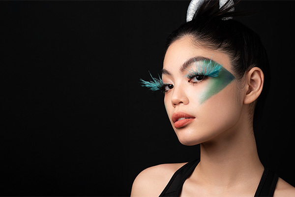Person with makeup on