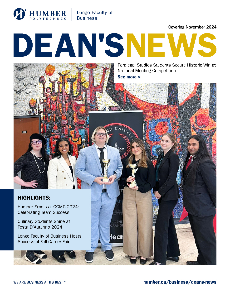 Deans Newsletter November 2024 Cover