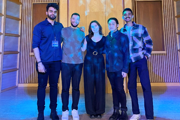 Frances Beg, Francis Phommisai, Jagbeer Singh, Ali Khraishi, and Dev Patel