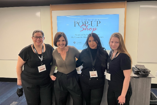 Cosmetic Management students at Nudestix pop-up shop