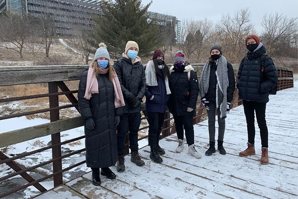 International students including culinary students out for a walk, January 10th, 2022.