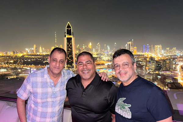 Longo Faculty of Business Faculty from left to right: Ned Ismail, Sheldon Leiba, and Youssef Youssef enjoying a respite from the January weather in Toronto