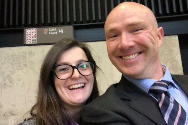 Fallon Burns with her mooting partner Gordon