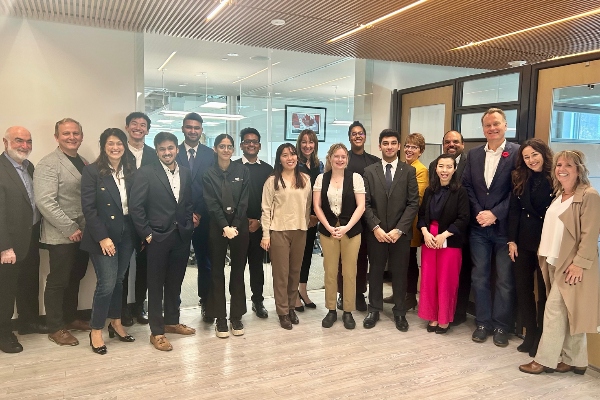 From left to right: Tony Elenis, ORHMA President and CEO, Alex Glazduri, VP, Membership, Policy and Professional Development at ORCA, Natasha (Bonello) Melanson, Hilton Toronto Airport Hotel and Suites General Manager, Tsz Ching (Sean) Cheng, Rishi Gajra, Sourabh, Jasmeen Kaur, Rizvan Vahora, Huei Ying (Sofia) Chen, Julie Denton, Chief People Officer, Recipe Unlimited Corporation, Natalie Glackin, Prempreet Grewal, Krishna Joshi, Cindy Novak, Quynh Hoa (Gwen) Le, Janak Bhawnani, Easton’s Group of Hotels Chief Hospitality Officer, Murray Kelsey, Courtyard Toronto Downtown Hotel General Manager, Laura Pedone, Monte Carlo Inns Director of Quality Assurance and Human Resources, Kristy Adams, Hospitality & Tourism Management Professor and Program Co-ordinator