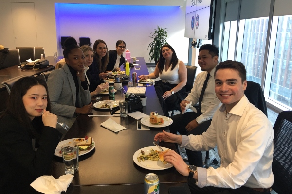 Marketing students 2020 enjoying a meal at the Safe Roads Competition