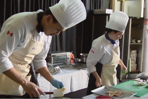 Students cooking in Nestle Competition