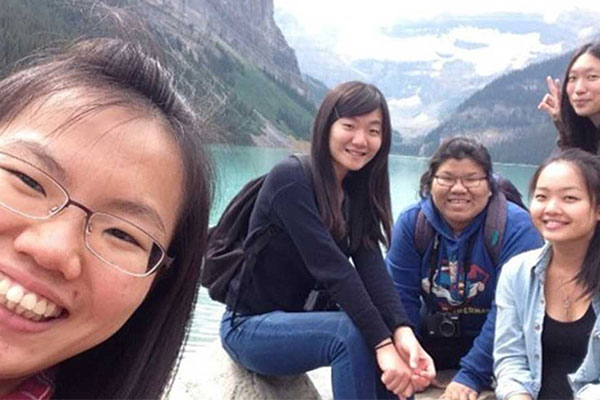 small group of females smiling