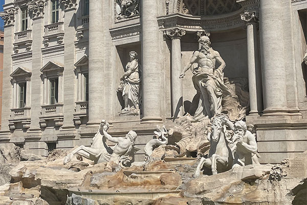 statues on a fountain