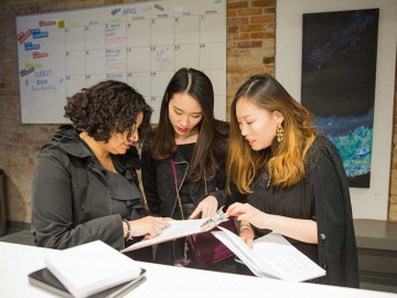 Students making plans for fashion show