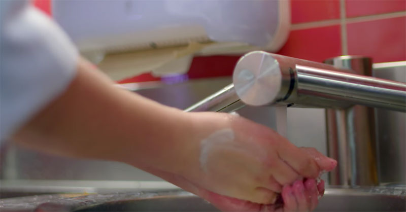 washing hands
