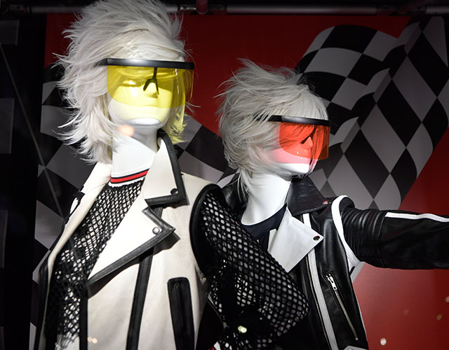 female mannequins in race gear