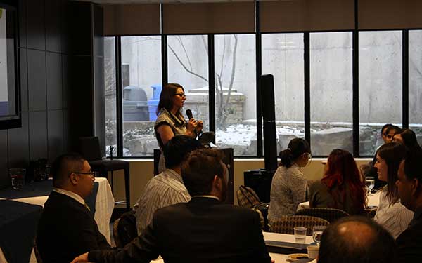 Rafeena Sattaur speaking at Paralegal Breakfast event