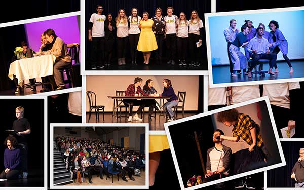 Collage of students in plays