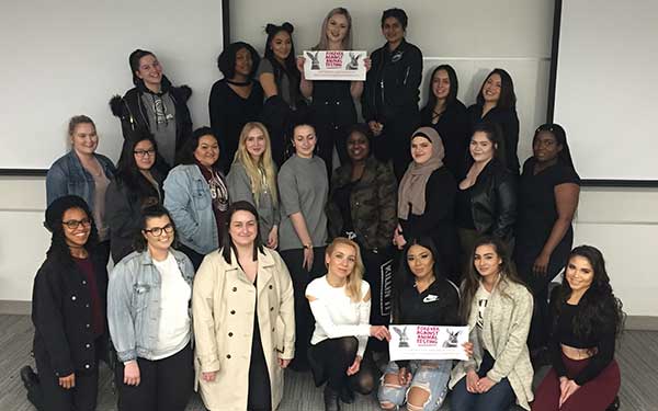 Cosmetic management students with Marta Etynkowski