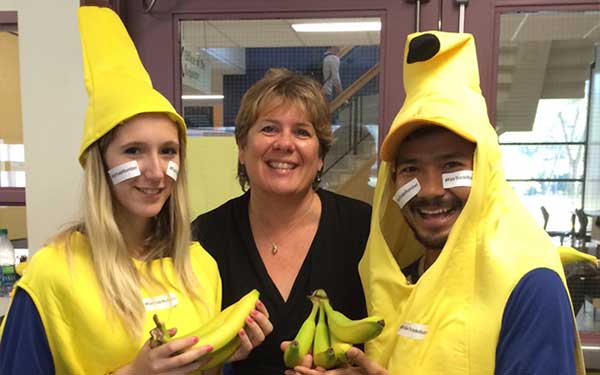 Students in banana costumes 