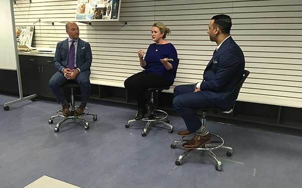 Professionals speak with fashion management students 