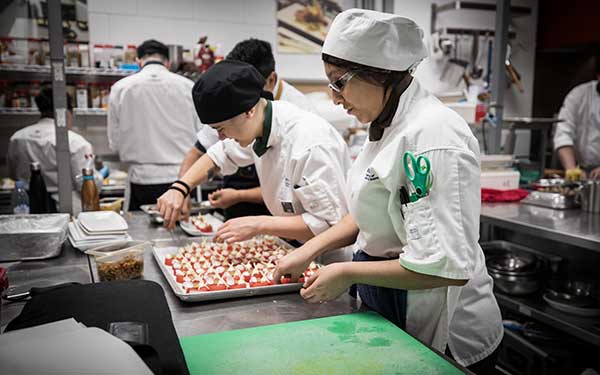 Student preparing a meal