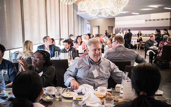 guests eating in the humber room
