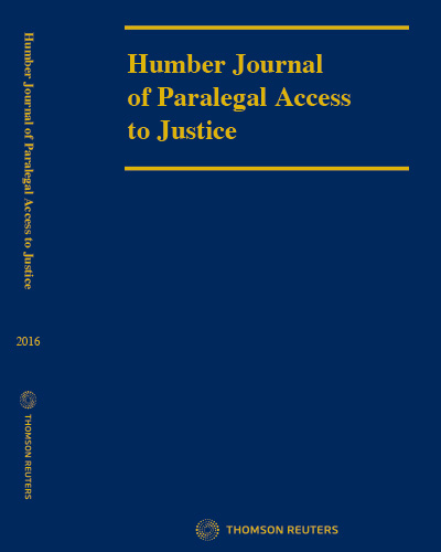Humber Journal of Paralegal Access to Justice book
