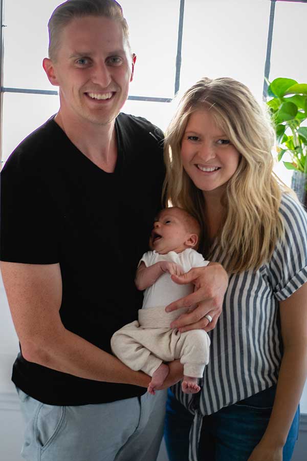 Husband, wife and infant child