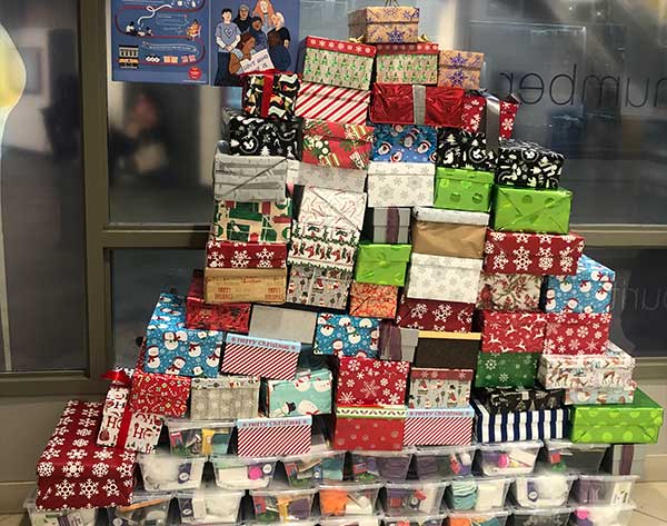 Pile of christmas presents 