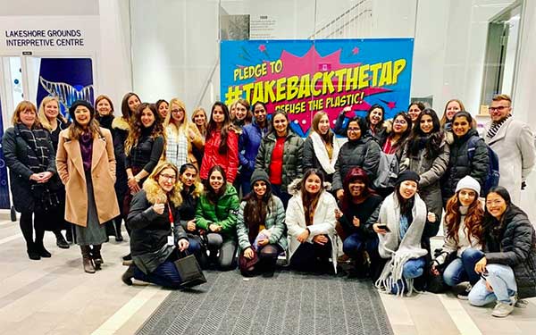 Students at Take Back The Tap event